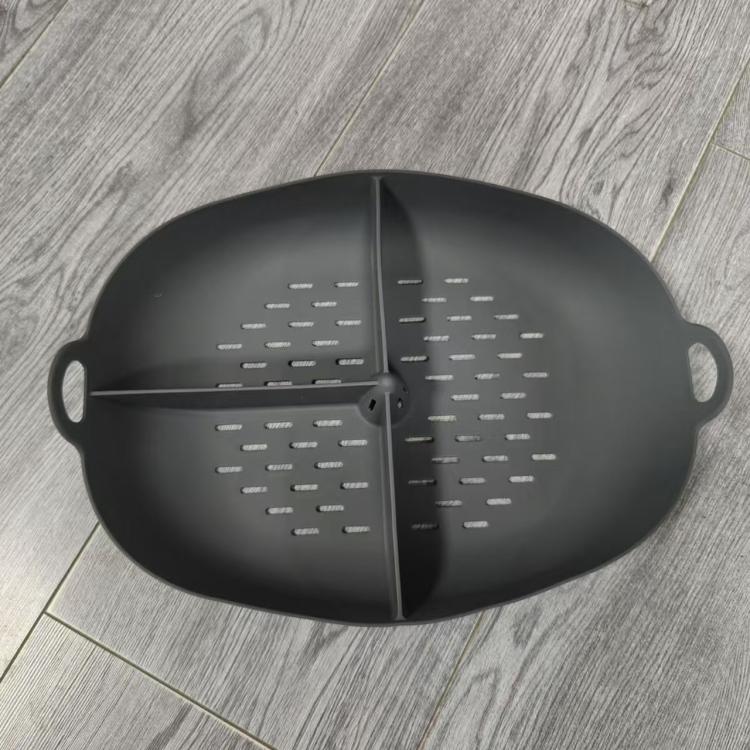 For Thermomix TM7 Food Processor Food Grade Silicone Divided Steamer Tray Replacement Part(Grey) - Image 2