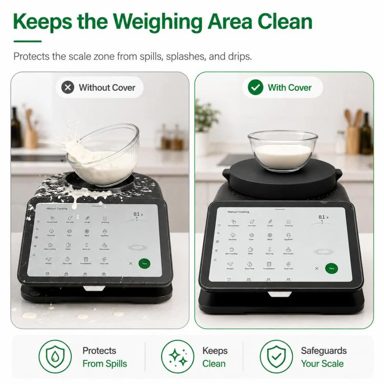 For Thermomix TM7 Scale Base Protection Cover Silicone Weighing Plate(Black) - Image 5