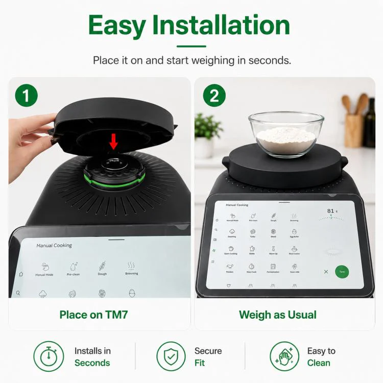 For Thermomix TM7 Scale Base Protection Cover Silicone Weighing Plate(Black) - Image 6