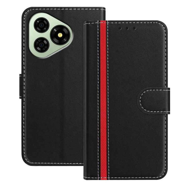 For Ulefone Note 19 Color Block Card Slots Vegan Leather Phone Case(Black)