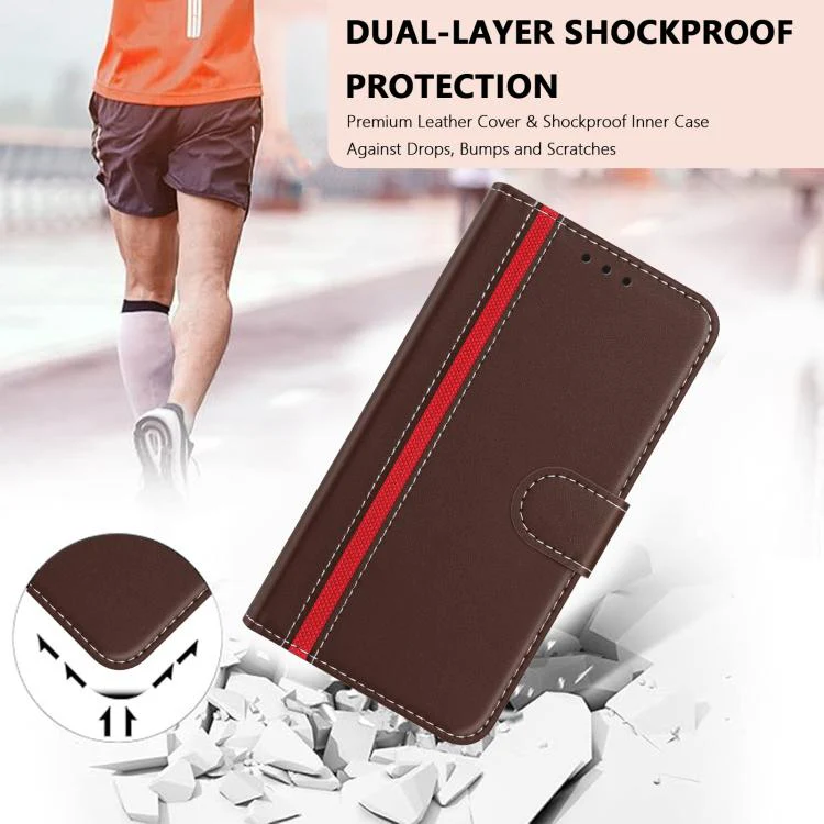 For Ulefone Note 19 Color Block Card Slots Vegan Leather Phone Case(Brown) - Image 6