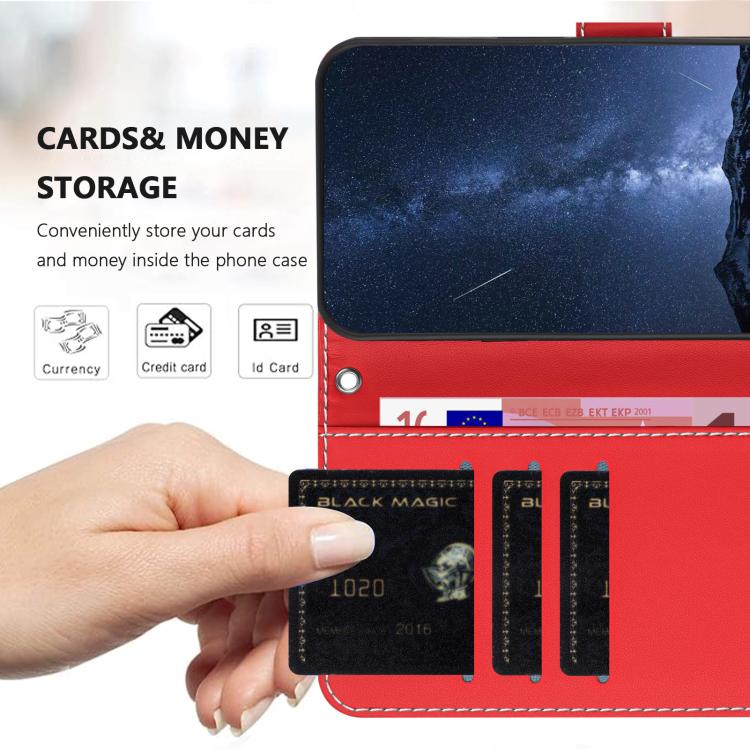 For Ulefone Note 19 Color Block Card Slots Vegan Leather Phone Case(Red) - Image 5