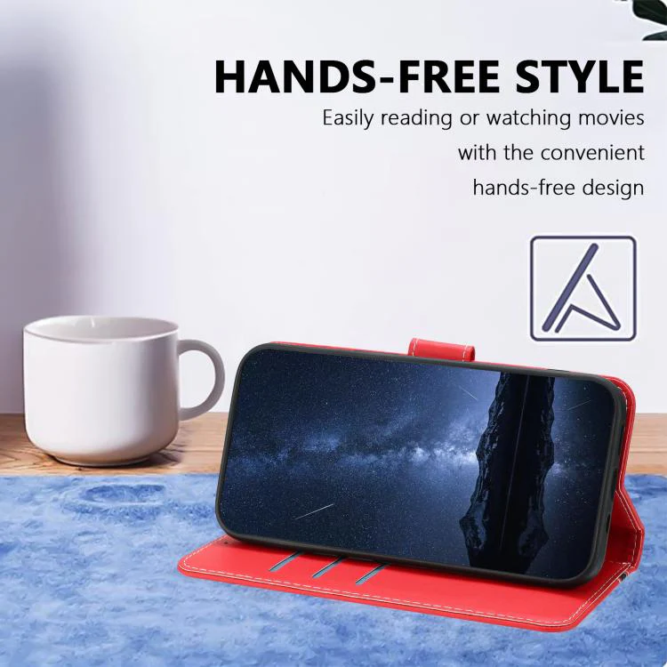 For Ulefone Note 19 Color Block Card Slots Vegan Leather Phone Case(Red) - Image 7