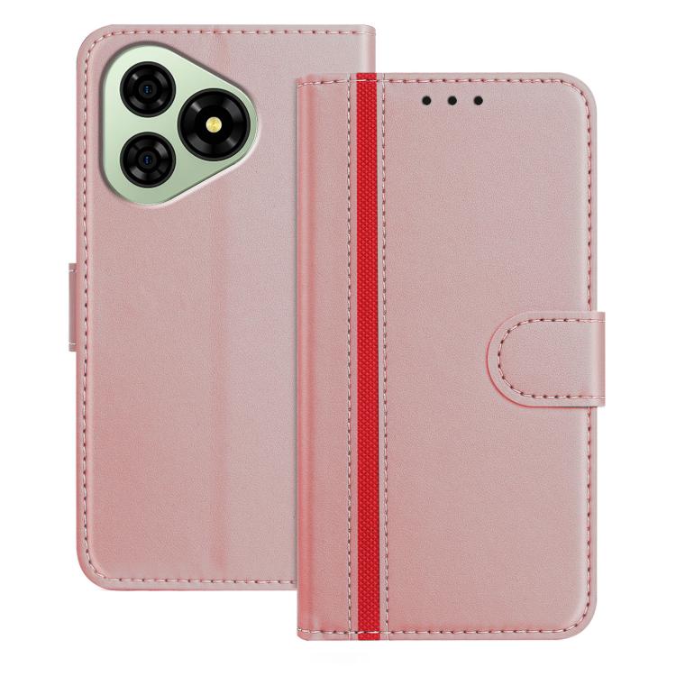For Ulefone Note 19 Color Block Card Slots Vegan Leather Phone Case(Rose Gold)