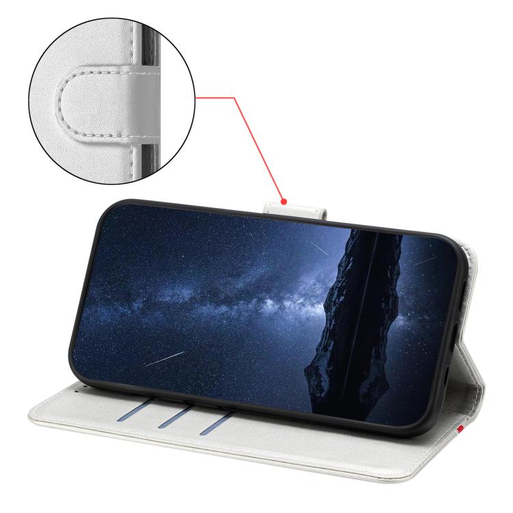 For Ulefone Note 19 Color Block Card Slots Vegan Leather Phone Case(Silver) - Image 4