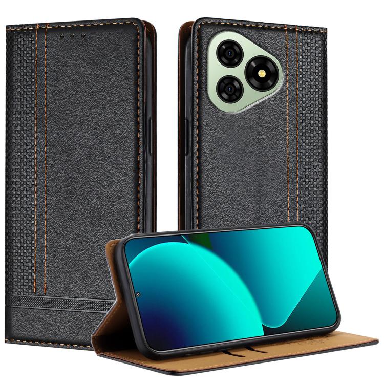 For Ulefone Note 19 Stitching Design Scratch-Resistant Vegan Leather Phone Case(Black)