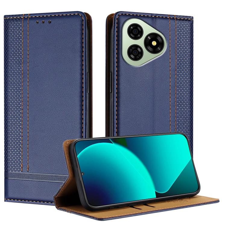 For Ulefone Note 19 Stitching Design Scratch-Resistant Vegan Leather Phone Case(Blue)