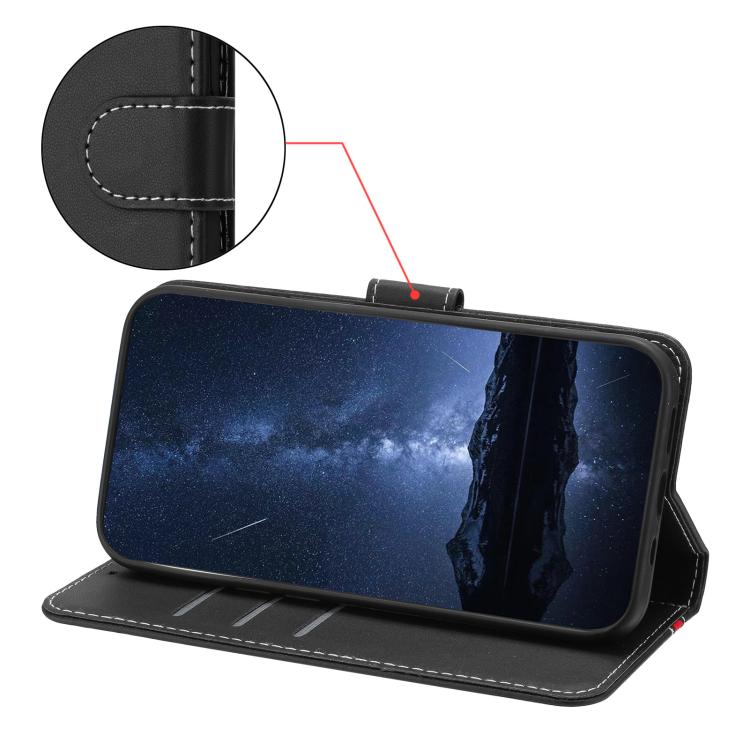For Ulefone Note 20 Pro Color Block Card Slots Vegan Leather Phone Case(Black) - Image 4