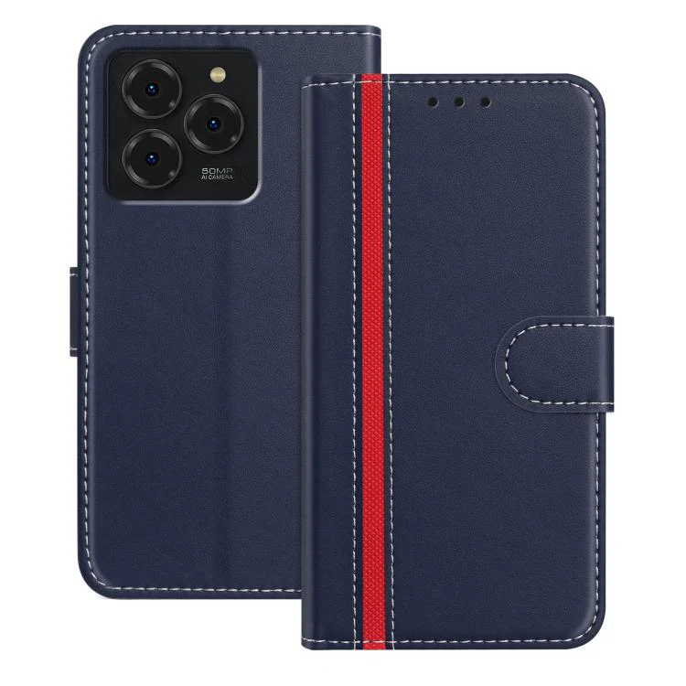 For Ulefone Note 20 Pro Color Block Card Slots Vegan Leather Phone Case(Blue)
