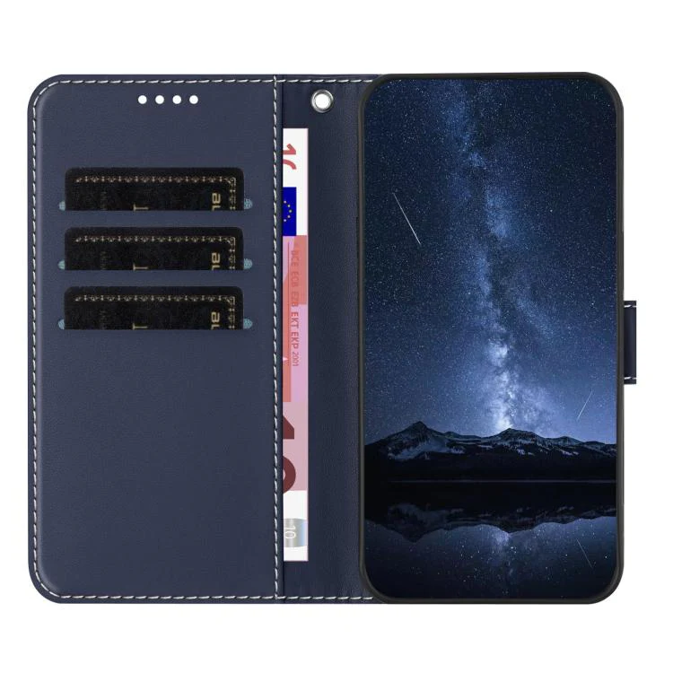 For Ulefone Note 20 Pro Color Block Card Slots Vegan Leather Phone Case(Blue) - Image 3