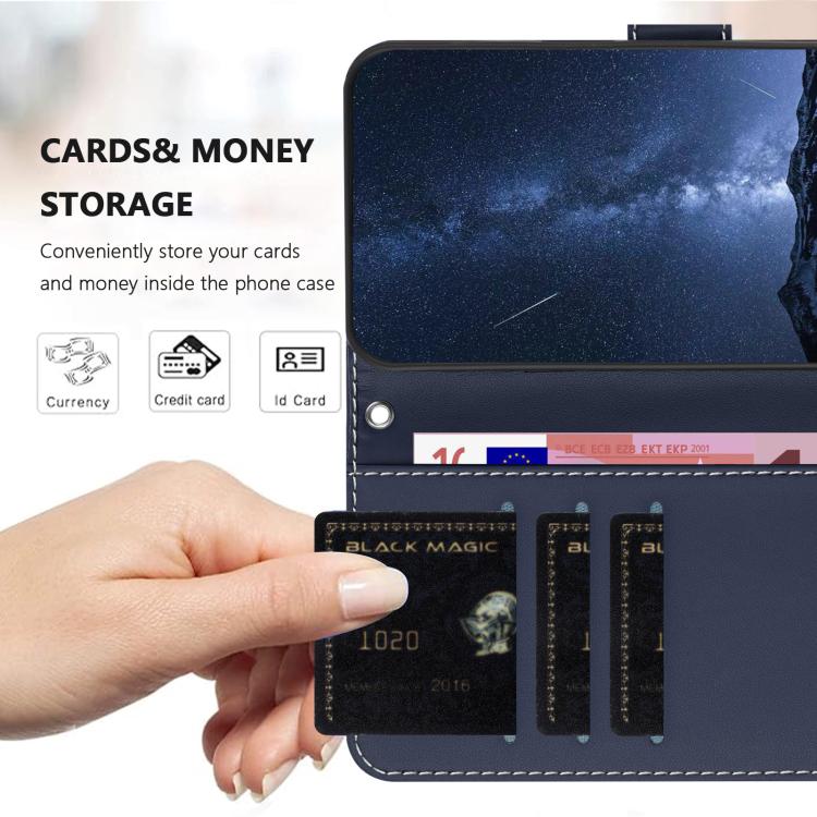 For Ulefone Note 20 Pro Color Block Card Slots Vegan Leather Phone Case(Blue) - Image 5