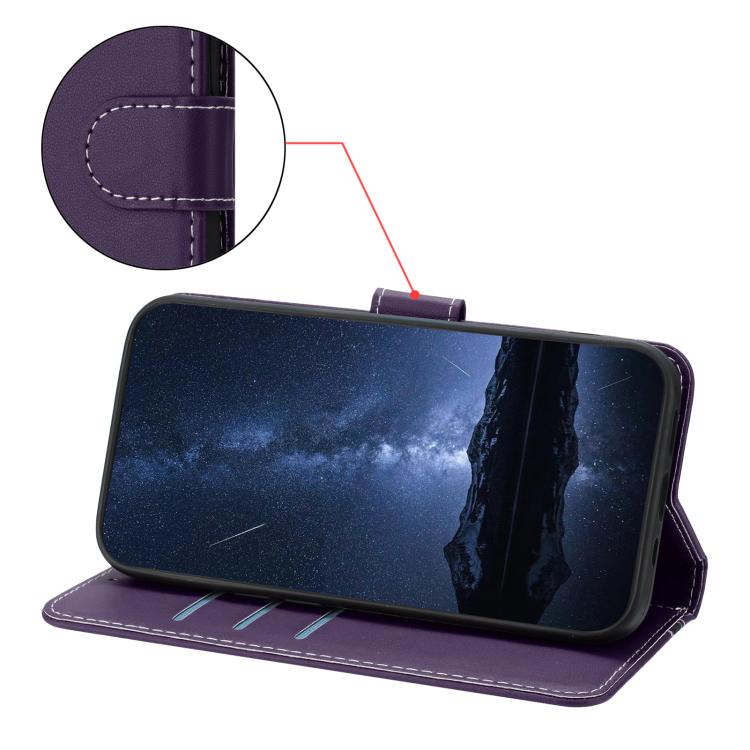 For Ulefone Note 20 Pro Color Block Card Slots Vegan Leather Phone Case(Purple) - Image 4