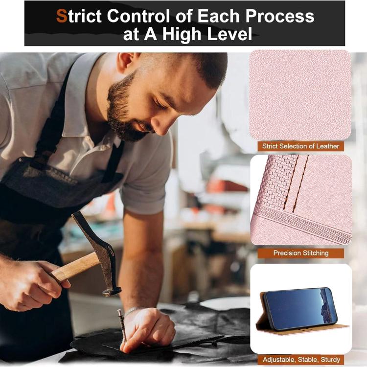 For Ulefone Note 20 Pro Stitching Design Scratch-Resistant Vegan Leather Phone Case(Rose Gold) - Image 5