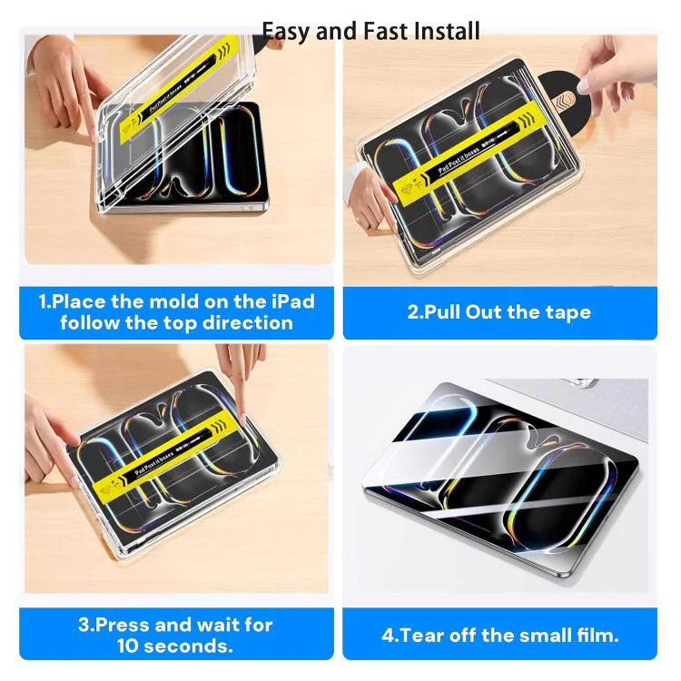 For vivo iQOO Pad2 Pro Easy Install Box Dust-Free HD Curved Edge Anti-Fingerprint Tempered Glass Tablet Film - Image 9