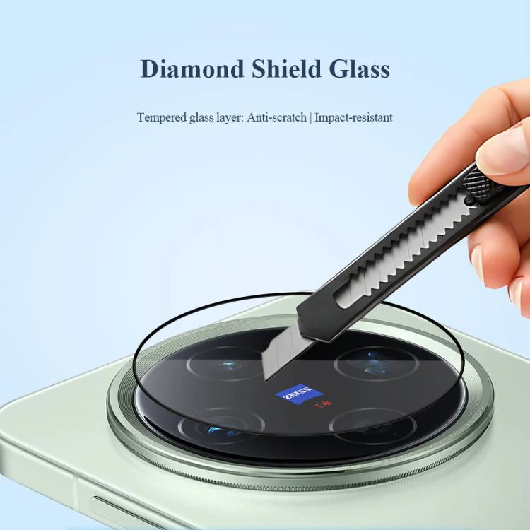 For vivo X200 Pro mini 2pcs/Set LeReach TF Series Snap Version HD Wear-Resistant Camera Lens Glass Film(Clear with Black Frame) - Image 6