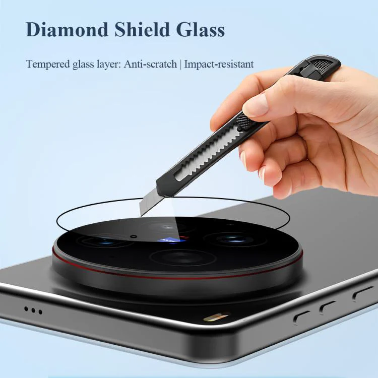 For vivo X300 UItra 2pcs/Set LeReach TF Series Snap Version HD Wear-Resistant Camera Lens Glass Film(Clear with Black Frame) - Image 5