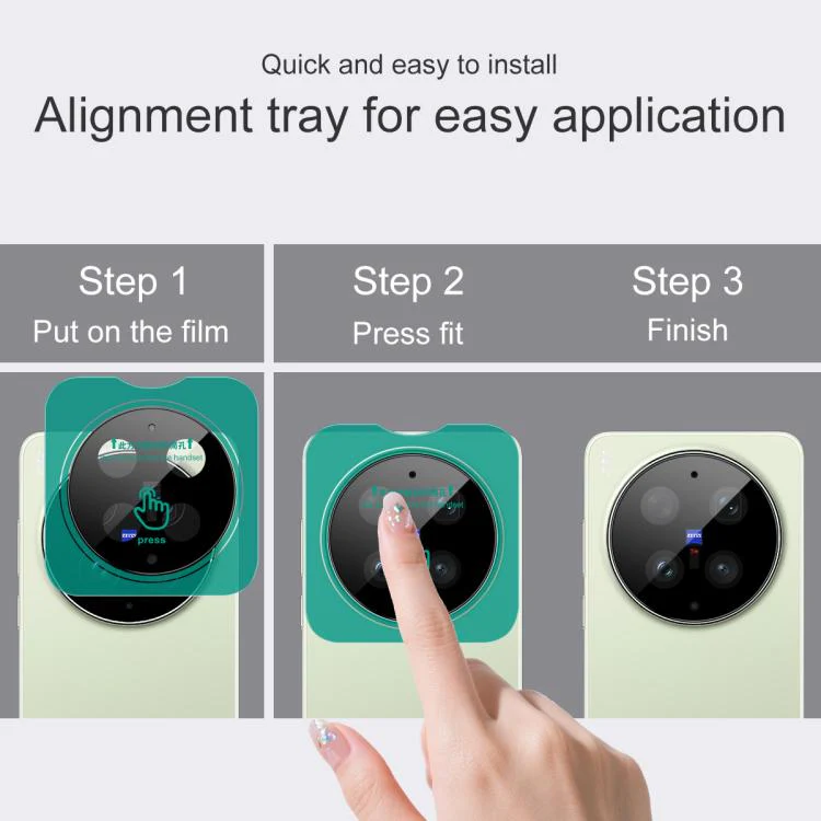 For vivo X300 Ultra imak Black Version HD Glass Rear Camera Lens Film, Self-positioning Version - Image 5