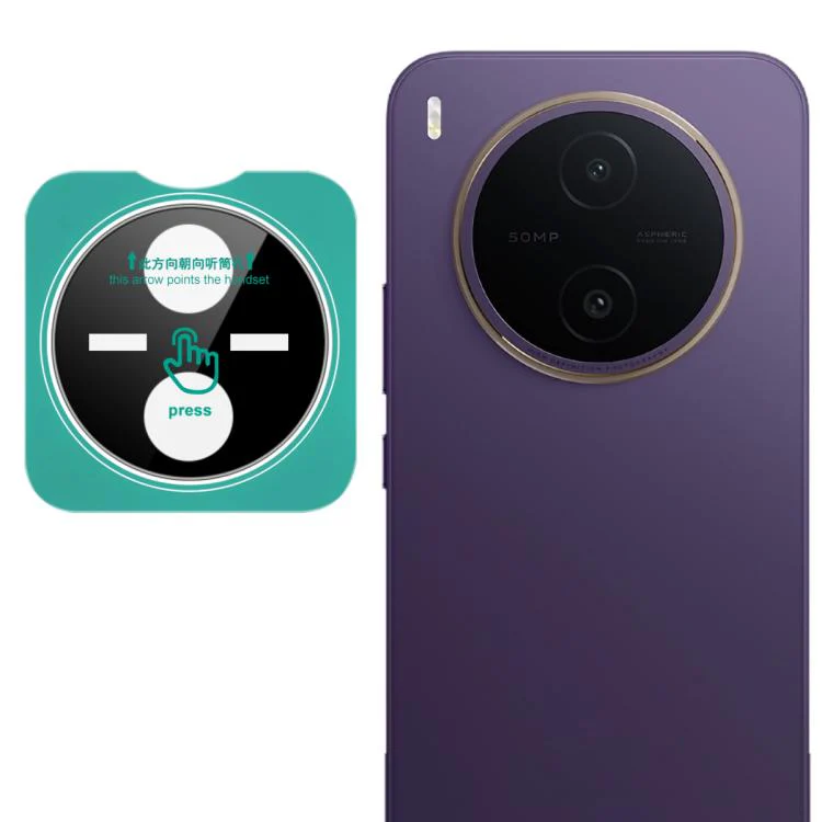 For vivo Y600 Pro 5G IMAK Black Version HD Glass Rear Camera Lens Film, Self-positioning Version