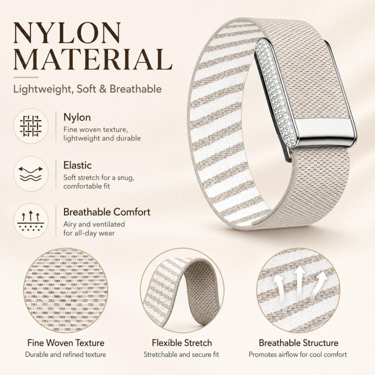 For WHOOP 5.0 Regular Full Diamond Style Elastic Nylon Watch Band(Black) - Image 4