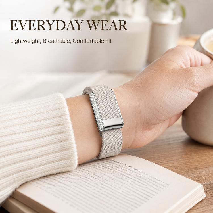 For WHOOP 5.0 Regular Full Diamond Style Elastic Nylon Watch Band(Stone Color) - Image 5