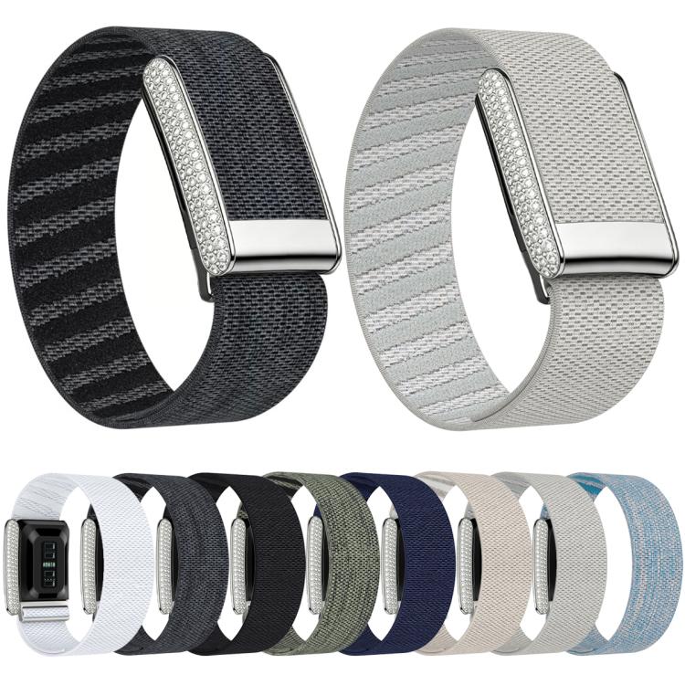 For WHOOP 5.0 Regular Full Diamond Style Elastic Nylon Watch Band(White) - Image 3