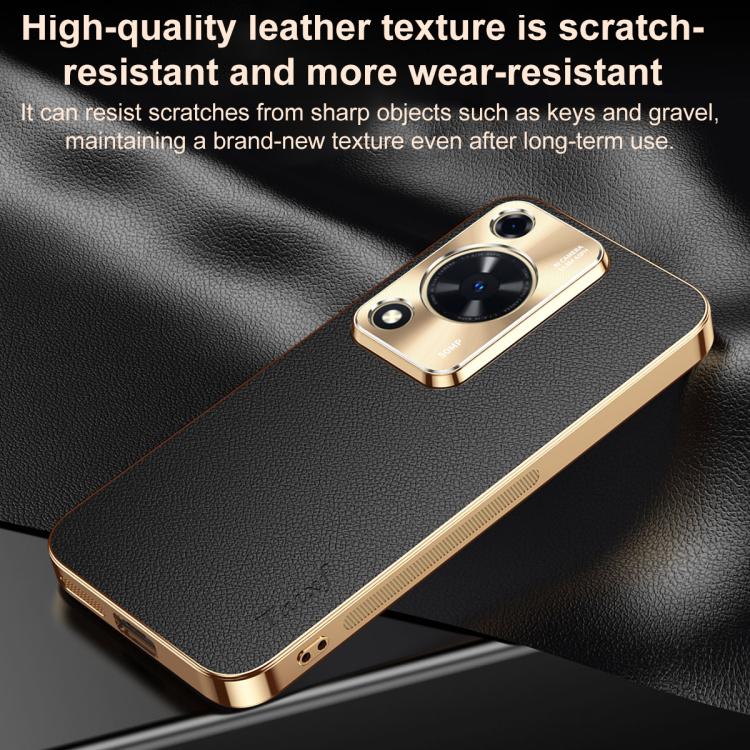 For Wiko Hi Enjoy 70 Electroplated Frame Litchi Texture PC + TPU Vegan Leather Phone Case(Brown) - Image 6