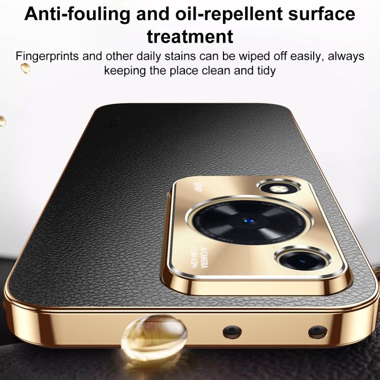 For Wiko Hi Enjoy 70 Electroplated Frame Litchi Texture PC + TPU Vegan Leather Phone Case(Orange) - Image 11