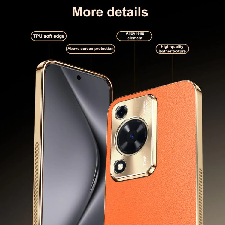 For Wiko Hi Enjoy 70 Electroplated Frame Litchi Texture PC + TPU Vegan Leather Phone Case(Red) - Image 7