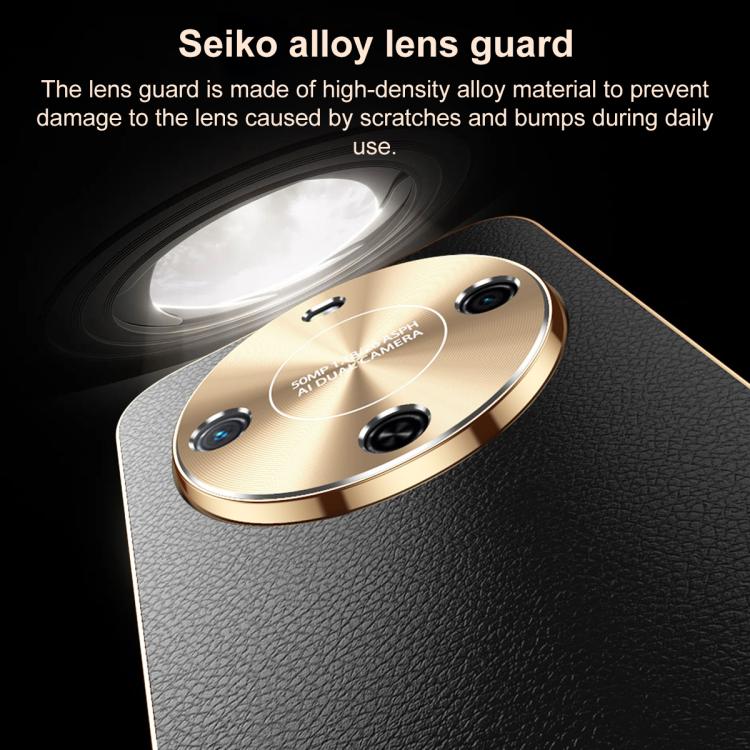 For Wiko Hi Enjoy 70 Plus Electroplated Frame Litchi Texture PC + TPU Vegan Leather Phone Case(Blue) - Image 3