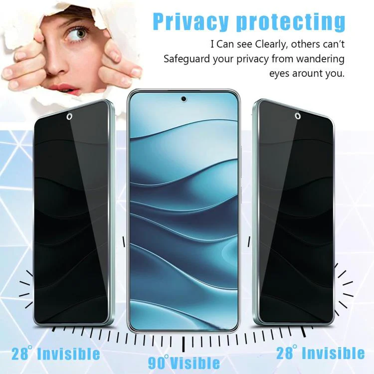 For Xiaomi 17 25pcs High-Aluminum Full-Coverage Anti-Fingerprint Screen-Printed Privacy Tempered Glass Film - Image 4