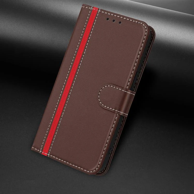 For Xiaomi 17 Color Block Card Slots Vegan Leather Phone Case(Brown) - Image 2