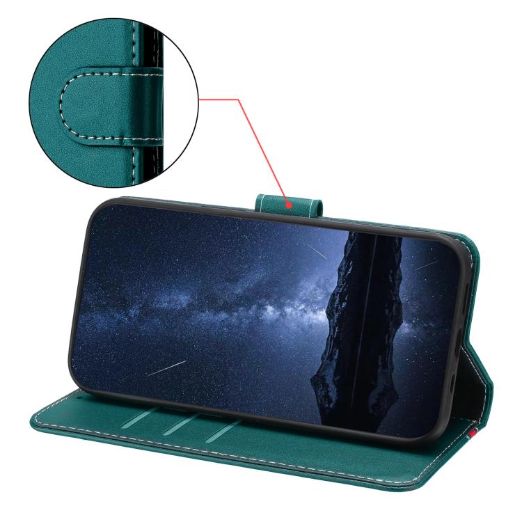 For Xiaomi 17 Color Block Card Slots Vegan Leather Phone Case(Green) - Image 4