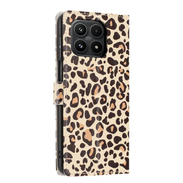 For Xiaomi 17 Colorful Painting Vegan Leather Phone Case with Lanyard(Leopard Print) - Image 3