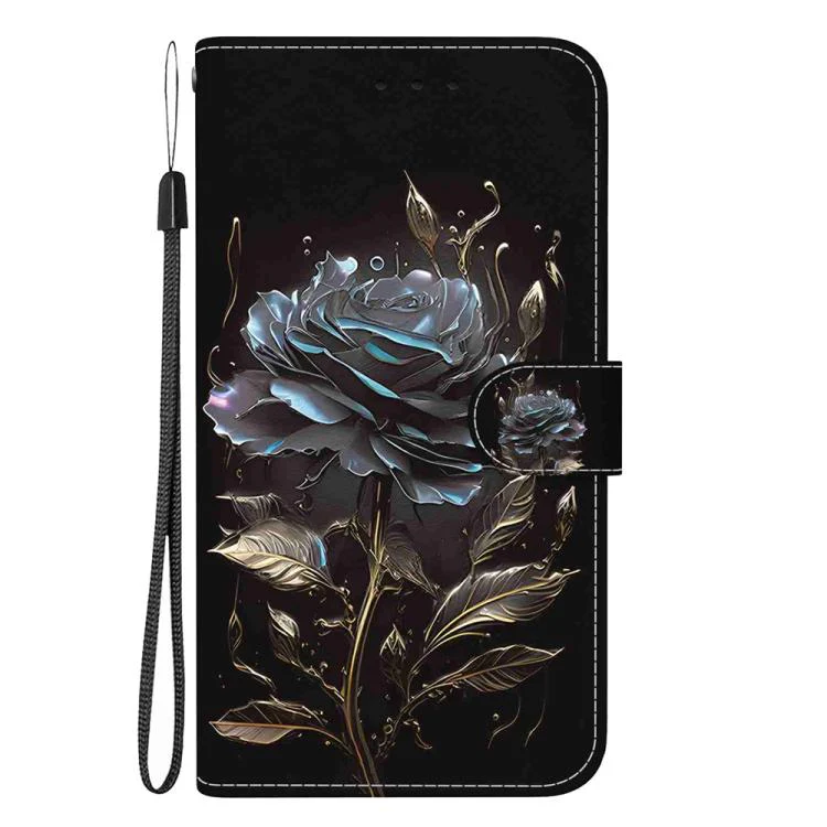 For Xiaomi 17 Max 5G Crystal Texture Colored Drawing Leather Phone Case(Black Rose) - Image 2