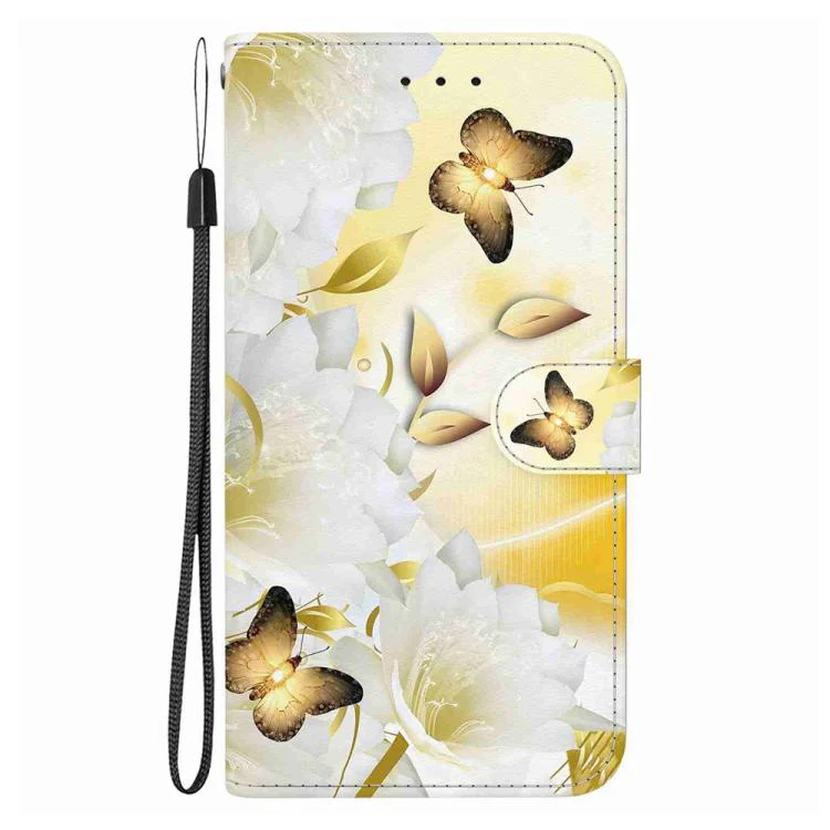 For Xiaomi 17 Max 5G Crystal Texture Colored Drawing Leather Phone Case(Gold Butterfly Epiphyllum) - Image 2