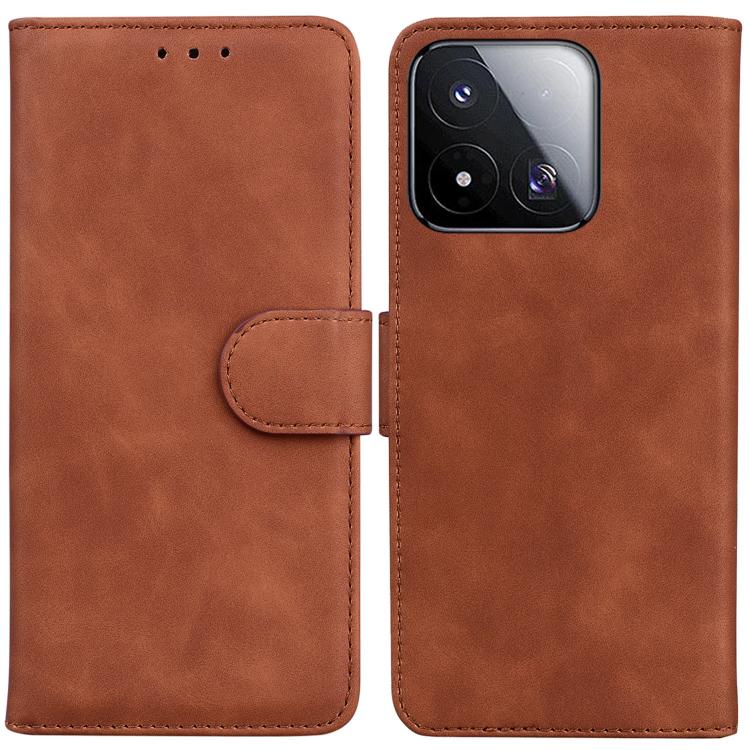 For Xiaomi 17 Max 5G Skin Feel Pure Color Flip Leather Phone Case(Brown)
