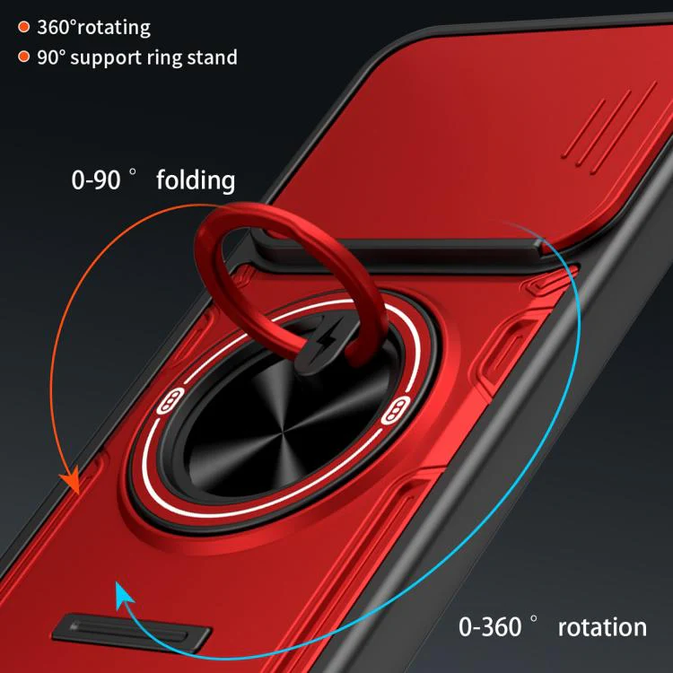For Xiaomi 17 Multifunctional Sliding Camshield Ring Holder Phone Case(Orange) - Image 11