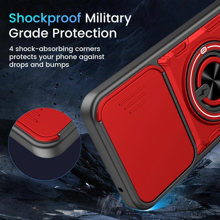For Xiaomi 17 Multifunctional Sliding Camshield Ring Holder Phone Case(Orange) - Image 4