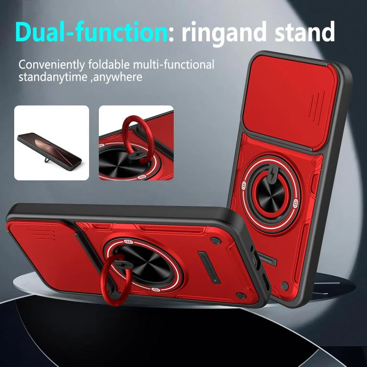 For Xiaomi 17 Multifunctional Sliding Camshield Ring Holder Phone Case(Orange) - Image 7