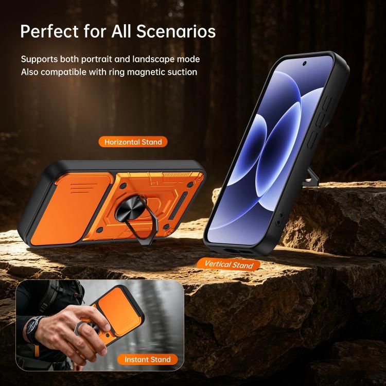 For Xiaomi 17 Nanshan Armor Sliding Camshield Ring Holder Phone Case(Black) - Image 4
