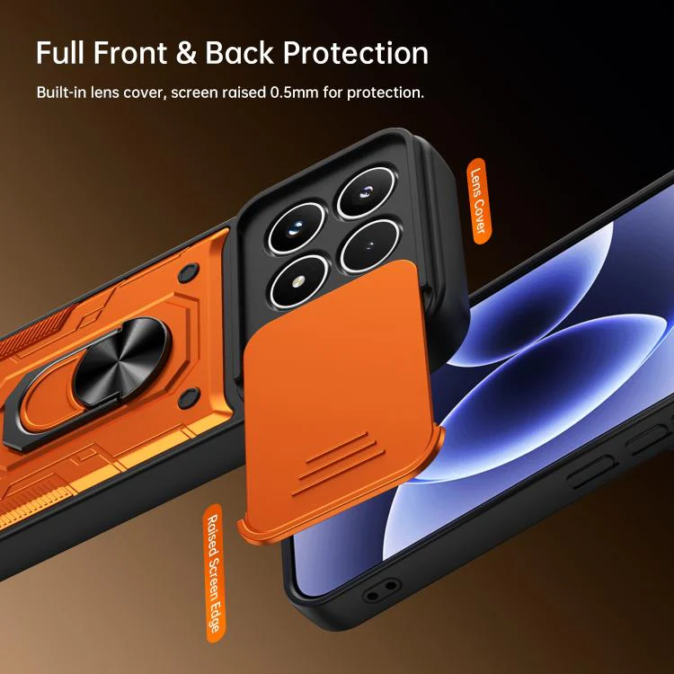For Xiaomi 17 Nanshan Armor Sliding Camshield Ring Holder Phone Case(Black) - Image 7