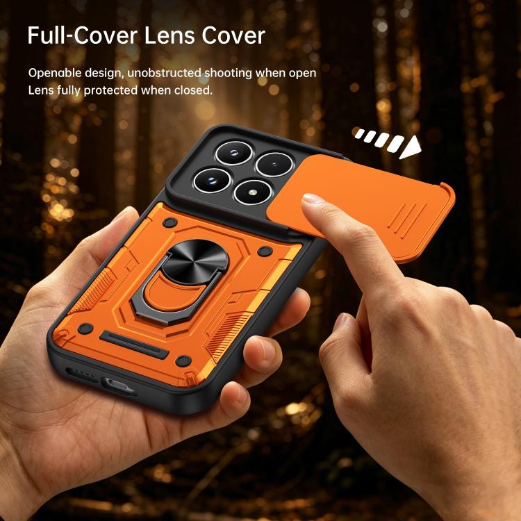 For Xiaomi 17 Nanshan Armor Sliding Camshield Ring Holder Phone Case(Red) - Image 5