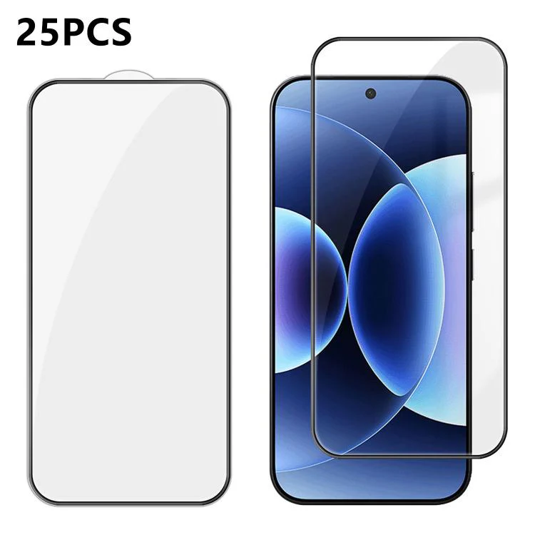 For Xiaomi 17 Pro 25pcs High-Aluminum Full-Coverage Anti-Fingerprint Screen-Printed HD Tempered Glass Film
