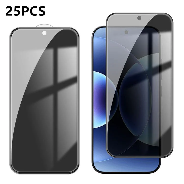 For Xiaomi 17 Pro 25pcs High-Aluminum Full-Coverage Anti-Fingerprint Screen-Printed Privacy Tempered Glass Film