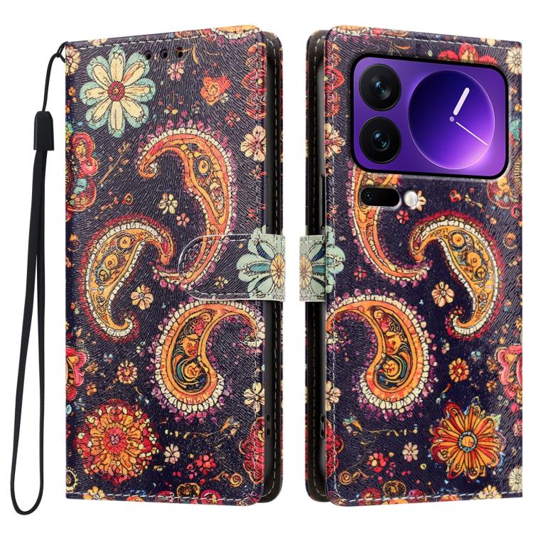 For Xiaomi 17 Pro CH002 Colored Drawing Buckle Clasp Vegan Leather Phone Case(Paisley Pattern)