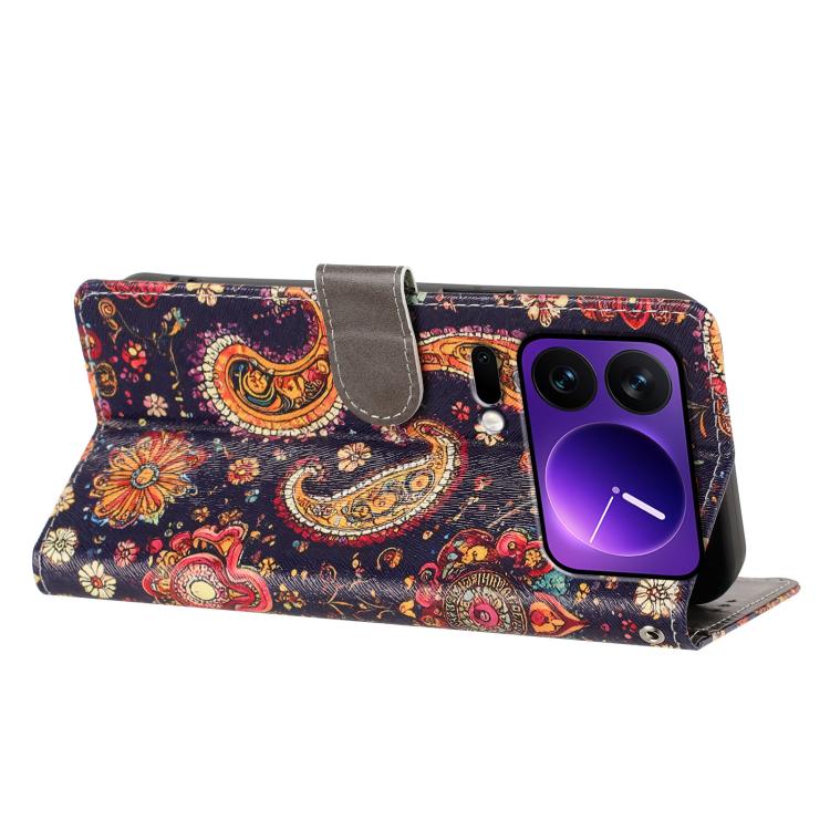 For Xiaomi 17 Pro CH002 Colored Drawing Buckle Clasp Vegan Leather Phone Case(Paisley Pattern) - Image 5