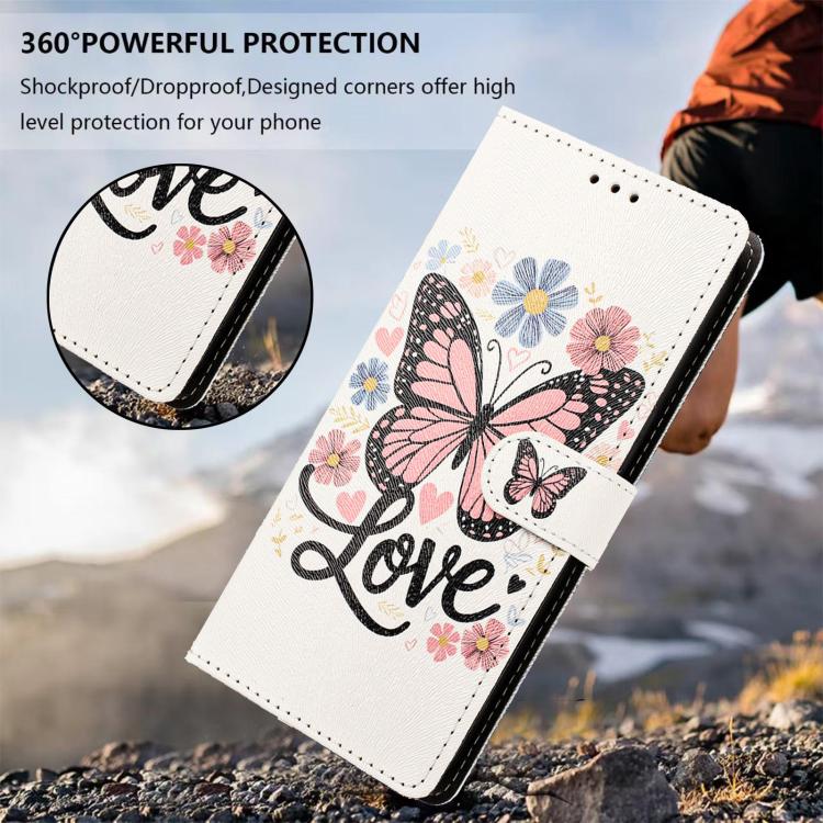 For Xiaomi 17 Pro CH002 Colored Drawing Buckle Clasp Vegan Leather Phone Case(Pink Butterflies) - Image 8