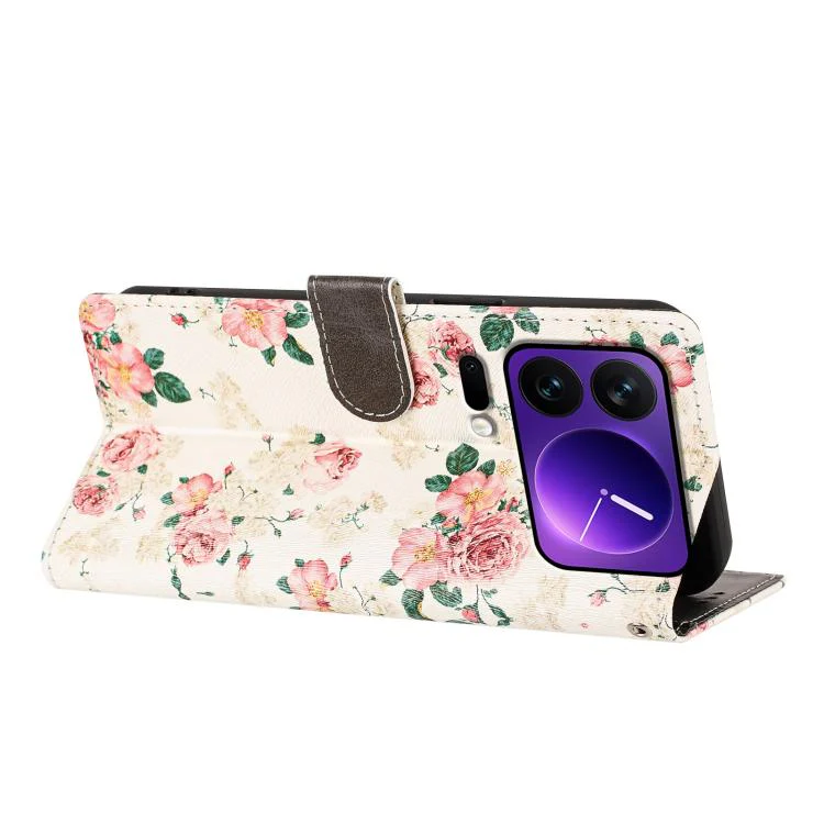 For Xiaomi 17 Pro CH002 Colored Drawing Buckle Clasp Vegan Leather Phone Case(Roses) - Image 5
