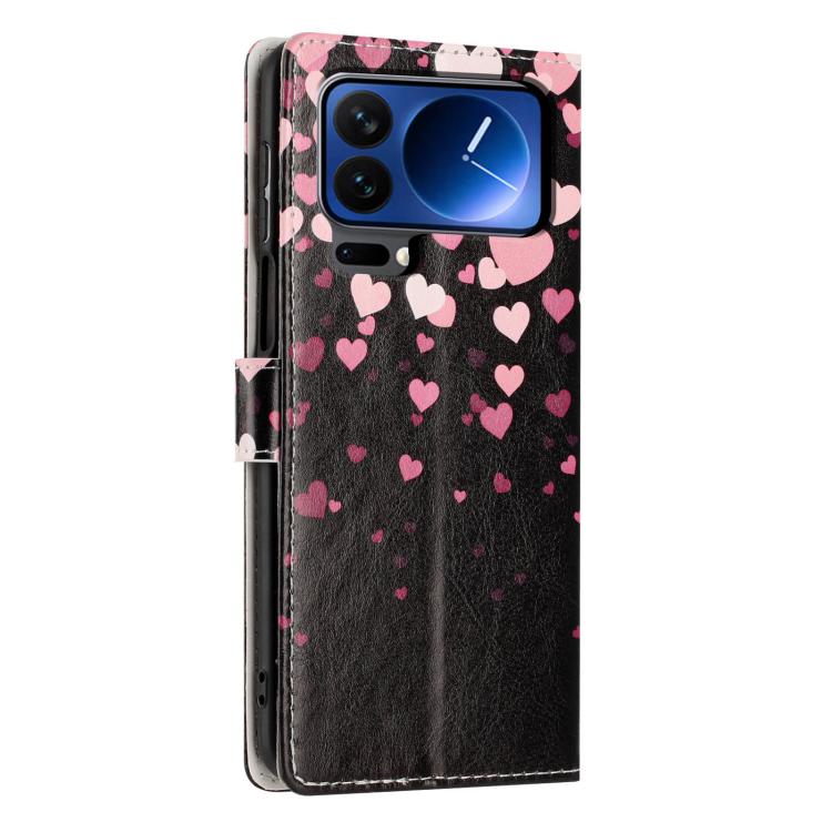 For Xiaomi 17 Pro Colorful Painting Vegan Leather Phone Case with Lanyard(Hearts) - Image 3