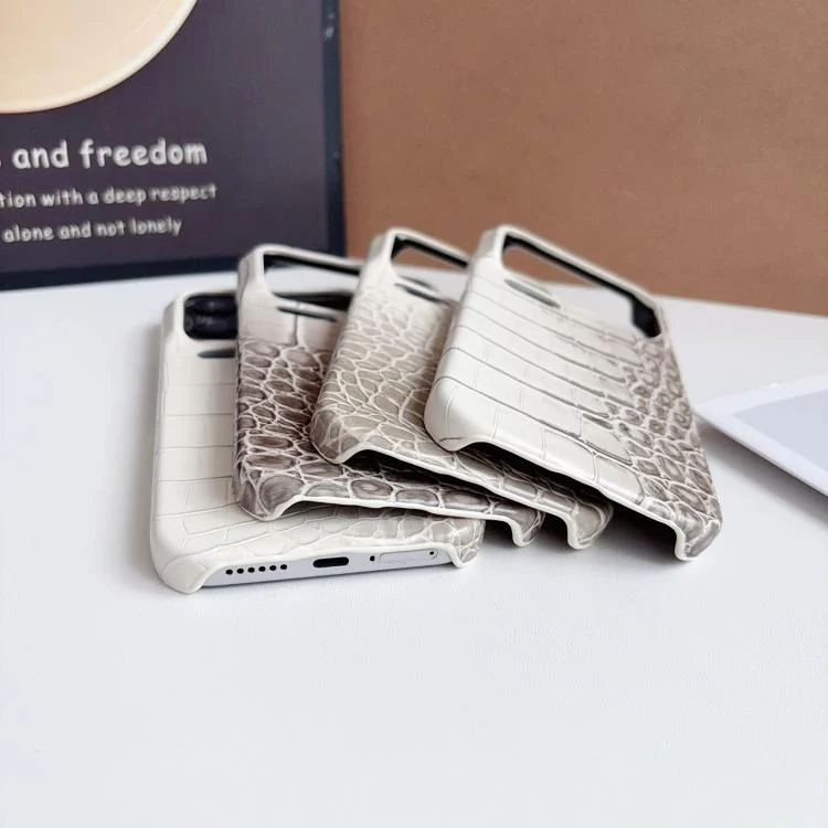 For Xiaomi 17 Pro Gradient Crocodile Texture PU Hybrid PC Phone Case(Left and Right Light Grey White) - Image 5